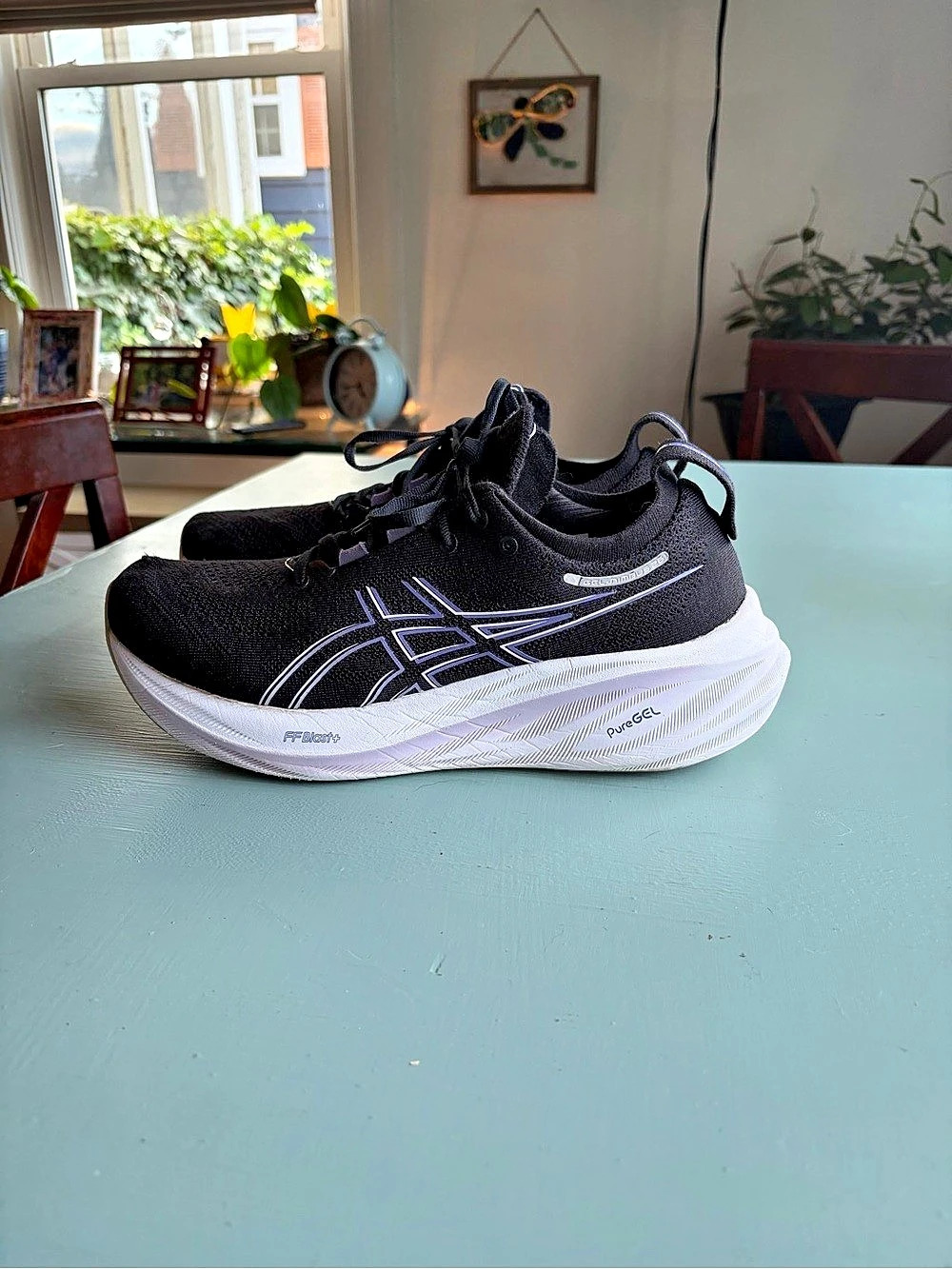 ASICS Gel-Nimbus 26 Men’s 10 Black Purple PureGEL Running Shoes